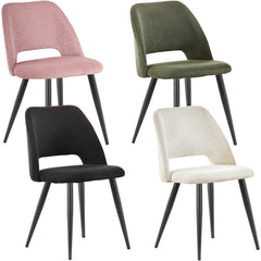 Chaises de salle à manger ,avec rembourrage en velours côtelé épais et pieds en métal séparés,Mélange de couleurs .