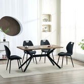Noir Clair chaise de salle à manger , dossier en tissu, pieds en métal.
