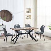 Gris Foncé chaise de salle à manger , dossier en tissu, pieds en métal.