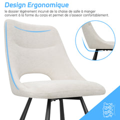Chaises de Salle à Manger,siège à Retour Automatique,pivotante à 180°,Coton Imitation Cachemire - Beige