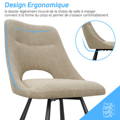 Chaises de Salle à Manger,siège à Retour Automatique,pivotante à 180°,Coton Imitation Cachemire - Kaki