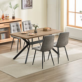 Chaise de cuisine kaki, tissu Tech, rembourrée avec pieds en métal noir.