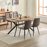 Chaise de cuisine vert, tissu Tech, rembourrée avec pieds en métal noir.