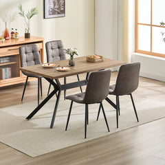 Chaise de cuisine vert, tissu Tech, rembourrée avec pieds en métal noir.