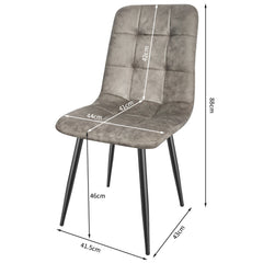 Chaise de cuisine kaki, tissu Tech, rembourrée avec pieds en métal noir.