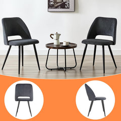 Chaises de salle à manger ,avec rembourrage en velours côtelé épais et pieds en métal séparés, noires