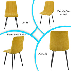 Jaune chaises de Salle à Manger,rembourrées avec Dossier Haut et Design en Lin.