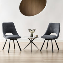 Chaises de Salle à Manger,siège à Retour Automatique,pivotante à 180°,Coton Imitation Cachemire -Gris Foncé