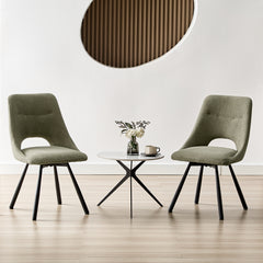 Chaises de Salle à Manger,siège à Retour Automatique,pivotante à 180°,Coton Imitation Cachemire -Gris Vert