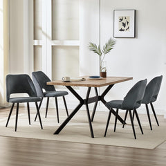 Chaises de salle à manger ,avec rembourrage en velours côtelé épais et pieds en métal séparés, noires