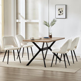Chaises de salle à manger ,avec rembourrage en velours côtelé épais et pieds en métal séparés, beige.
