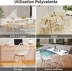 Siège en Polyéthylène d'une Seule Pièce, Chaises Étanches sans Accoudoirs,Blanc.