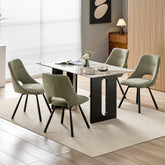 Chaises de Salle à Manger,siège à Retour Automatique,pivotante à 180°,Coton Imitation Cachemire -Gris Vert