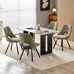 Chaises de Salle à Manger,siège à Retour Automatique,pivotante à 180°,Coton Imitation Cachemire -Gris Vert