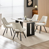 Chaises de Salle à Manger,siège à Retour Automatique,pivotante à 180°,Coton Imitation Cachemire - Beige