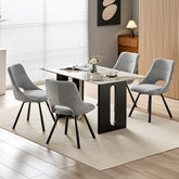 Chaises de Salle à Manger,siège à Retour Automatique,pivotante à 180°,Coton Imitation Cachemire -Gris Clair