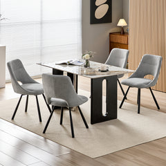 Chaises de Salle à Manger,siège à Retour Automatique,pivotante à 180°,Coton Imitation Cachemire -Gris Clair