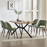Chaises de salle à manger ,avec rembourrage en velours côtelé épais et pieds en métal séparés,Vertes