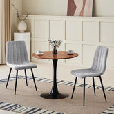 Gris chaises de Salle à Manger,rembourrées avec Dossier Haut et Design en Lin.