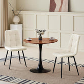 Kaki chaises de Salle à Manger,rembourrées avec Dossier Haut et Design en Lin.