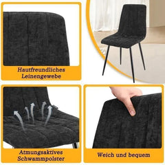 Nior chaises de Salle à Manger,rembourrées avec Dossier Haut et Design en Lin.
