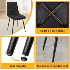 Nior chaises de Salle à Manger,rembourrées avec Dossier Haut et Design en Lin.