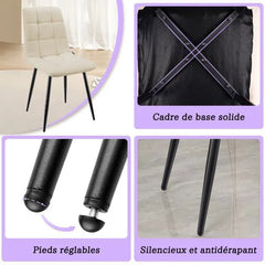 Kaki chaises de Salle à Manger,rembourrées avec Dossier Haut et Design en Lin.