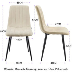Kaki chaises de Salle à Manger,rembourrées avec Dossier Haut et Design en Lin.