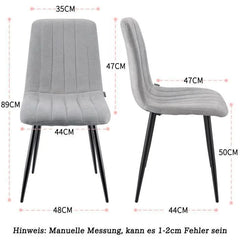 Gris chaises de Salle à Manger,rembourrées avec Dossier Haut et Design en Lin.