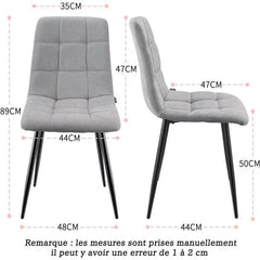 Gris chaises de Salle à Manger,rembourrées avec Dossier Haut et Design en Lin.