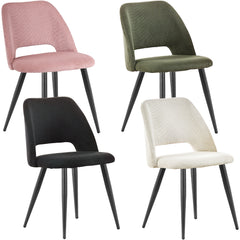 Chaises de salle à manger ,avec rembourrage en velours côtelé épais et pieds en métal séparés,Mélange de couleurs .