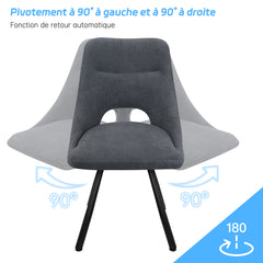 Chaises de Salle à Manger,siège à Retour Automatique,pivotante à 180°,Coton Imitation Cachemire -Gris Foncé