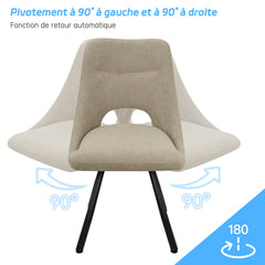 Chaises de Salle à Manger,siège à Retour Automatique,pivotante à 180°,Coton Imitation Cachemire - Kaki