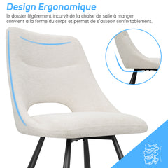 Chaises de Salle à Manger,siège à Retour Automatique,pivotante à 180°,Coton Imitation Cachemire - Beige