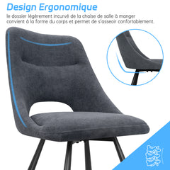 Chaises de Salle à Manger,siège à Retour Automatique,pivotante à 180°,Coton Imitation Cachemire -Gris Foncé