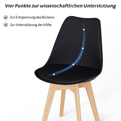 WAFTING Esszimmerstühle-Set Gepolsterter Stuhl mit Buchenholz-Beinen und Weich Gepolsterte Chair für Esszimmer Wohnzimmer Schlafzimmer Küche Besprechungsraum