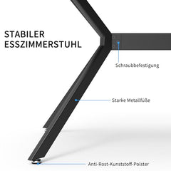 WAFTING Esstisch für 4-6 Personen, Moderner Esstisch aus Holz mit Holzmaserung und 2,5cm Dicken Metallfüßen, Geeignet für Küche, Wohnzimmer, Esszimmer