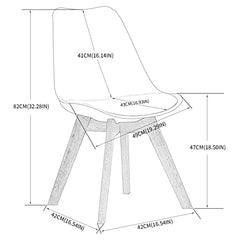 WAFTING 1er Set Esszimmerstühle mit transparenter Rückenlehne, weißem Kissen und Buchenholzbeinen für Esszimmer, Schlafzimmer, Wohnzimmer und Konferenzraum