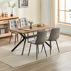 Chaise de cuisine kaki, tissu Tech, rembourrée avec pieds en métal noir.