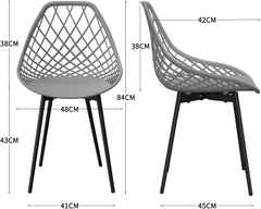 Siège en Polyéthylène d'une Seule Pièce, Chaises Étanches sans Accoudoirs,Grise.