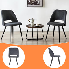Chaises de salle à manger ,avec rembourrage en velours côtelé épais et pieds en métal séparés, noires
