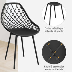 Siège en Polyéthylène d'une Seule Pièce, Chaises Étanches sans Accoudoirs,Noir.