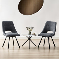 Chaises de Salle à Manger,siège à Retour Automatique,pivotante à 180°,Coton Imitation Cachemire -Gris Foncé
