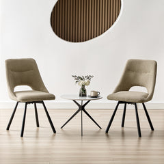 Chaises de Salle à Manger,siège à Retour Automatique,pivotante à 180°,Coton Imitation Cachemire - Kaki