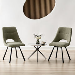 Chaises de Salle à Manger,siège à Retour Automatique,pivotante à 180°,Coton Imitation Cachemire -Gris Vert