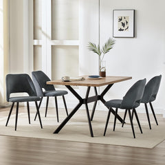 Chaises de salle à manger ,avec rembourrage en velours côtelé épais et pieds en métal séparés, noires