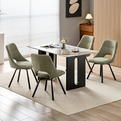 Chaises de Salle à Manger,siège à Retour Automatique,pivotante à 180°,Coton Imitation Cachemire -Gris Vert