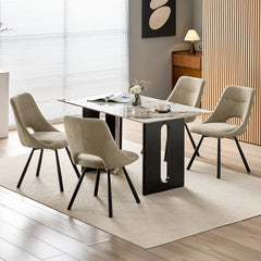 Chaises de Salle à Manger,siège à Retour Automatique,pivotante à 180°,Coton Imitation Cachemire - Kaki