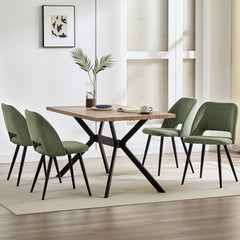 Chaises de salle à manger ,avec rembourrage en velours côtelé épais et pieds en métal séparés,Vertes