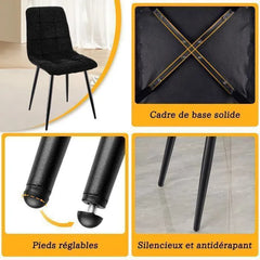Nior chaises de Salle à Manger，rembourrées avec Dossier Haut et Design en Lin.